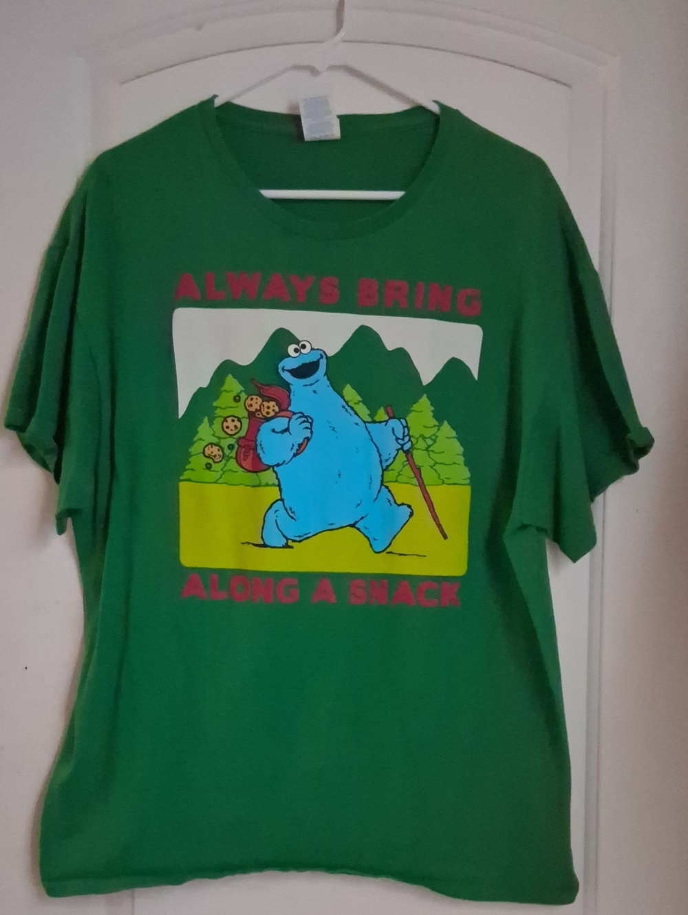 Delta Green Mens T-Shirt with Blue Cookie Monster Graphic